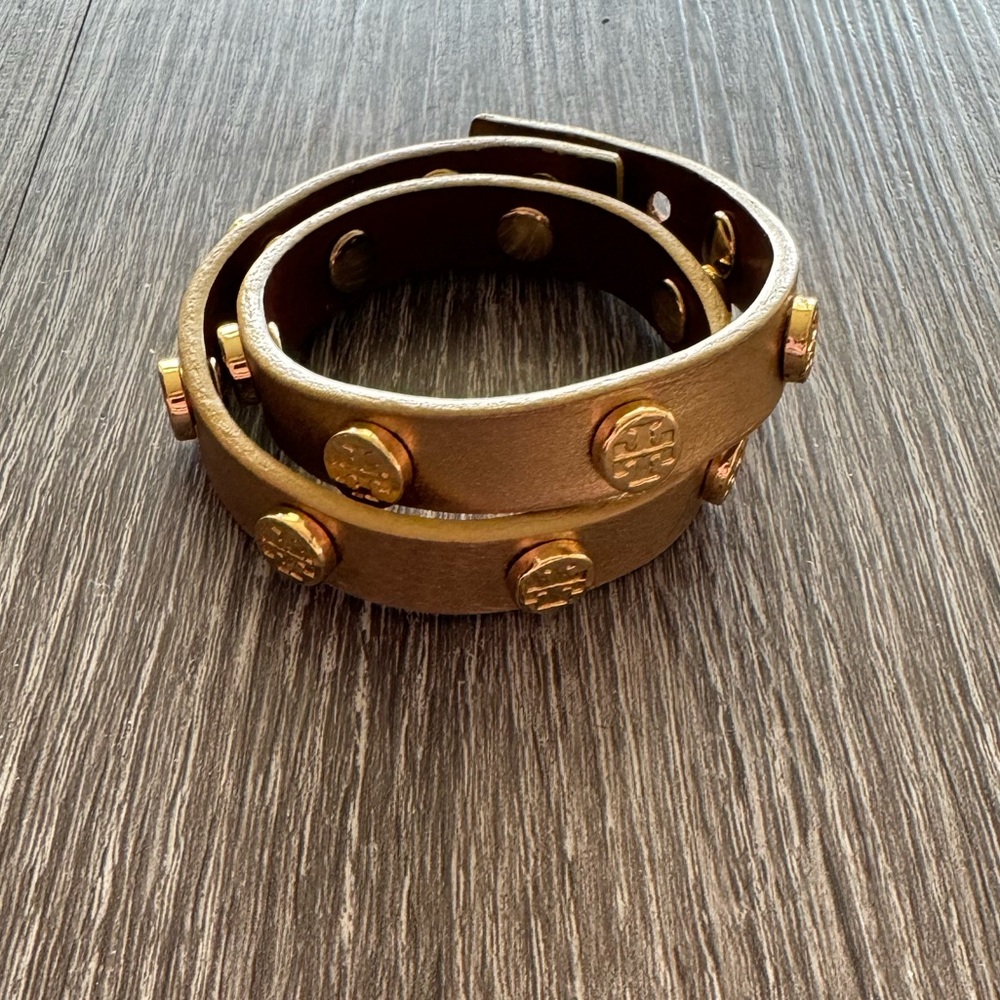Tory Burch Gold Leather Bracelt